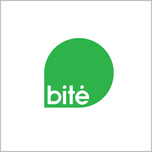 Bitė logo su nuoroda į svetainę